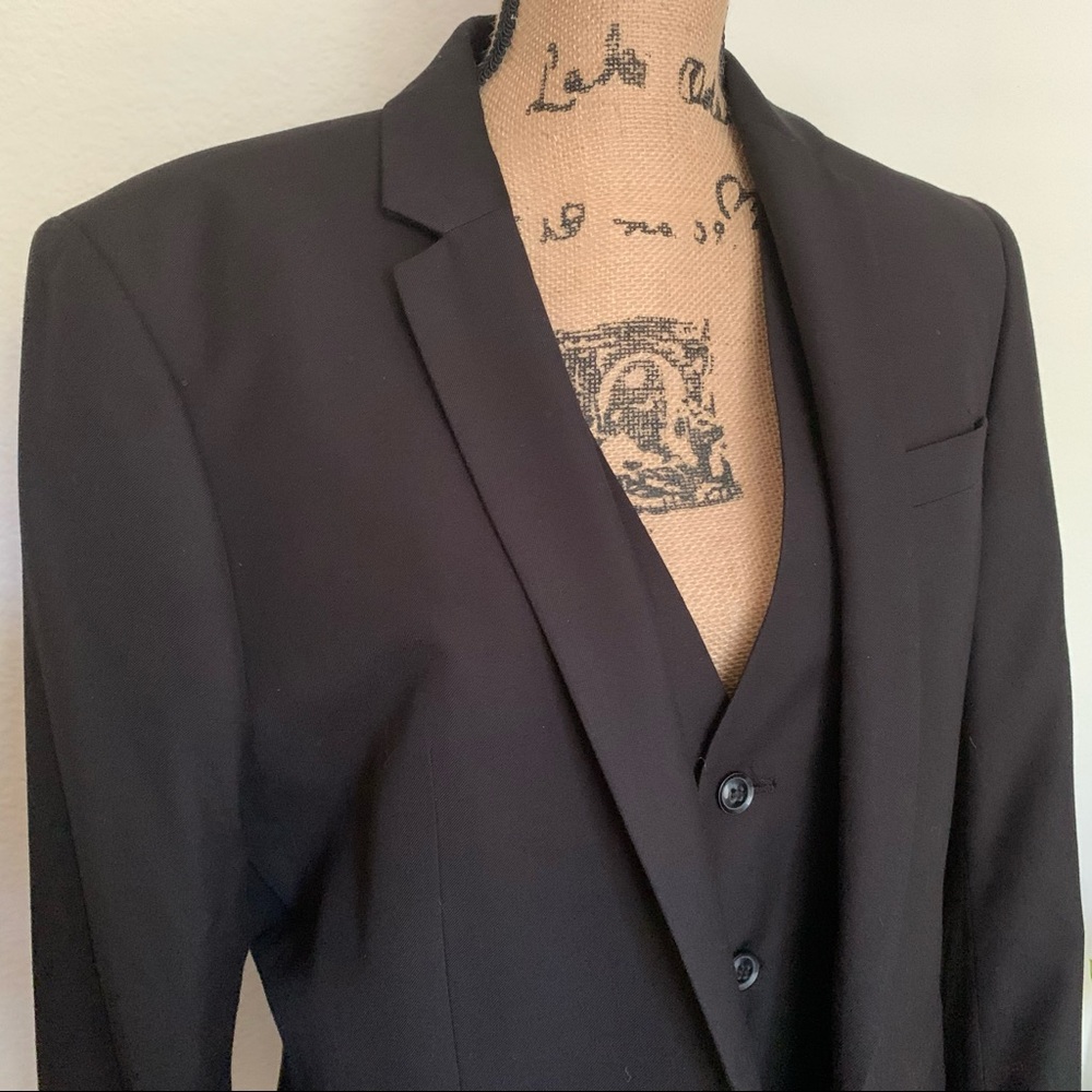Mens Black Topman Slimfit Suit. - Picture 14 of 16